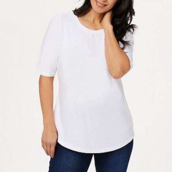 Belle by Kim Gravel Tops - Belle by Kim Gravel TripleLuxe Elbow-Sleeve Top